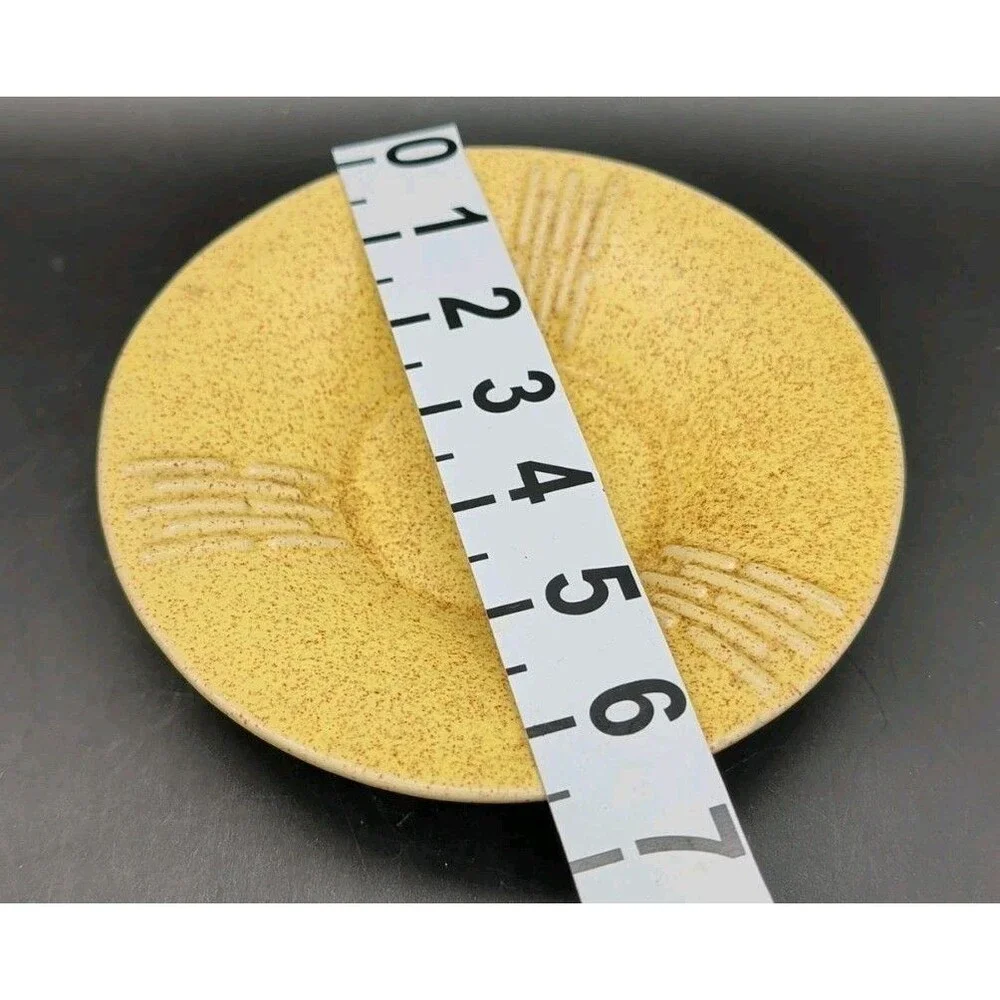 Vtg Brush McCoy Art Pottery Yellow Speckled Bulrush Cattail Bowl USA MCM 6.5